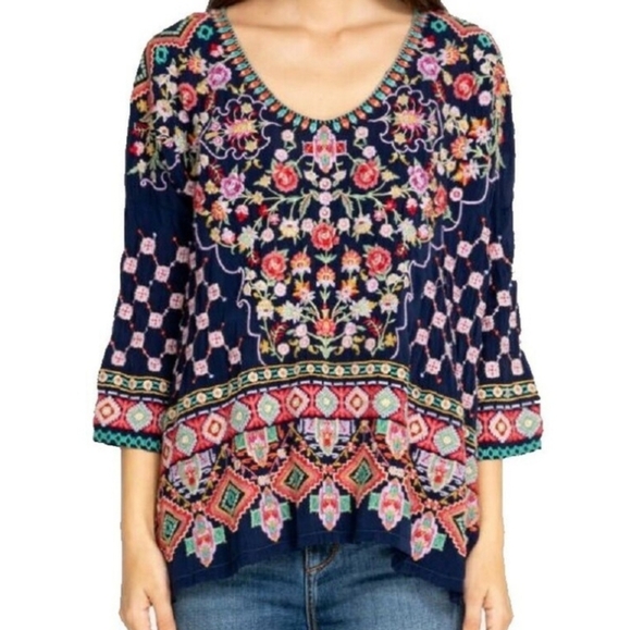 Johnny Was Sandra Heavily Embroidered Top - Picture 3 of 11